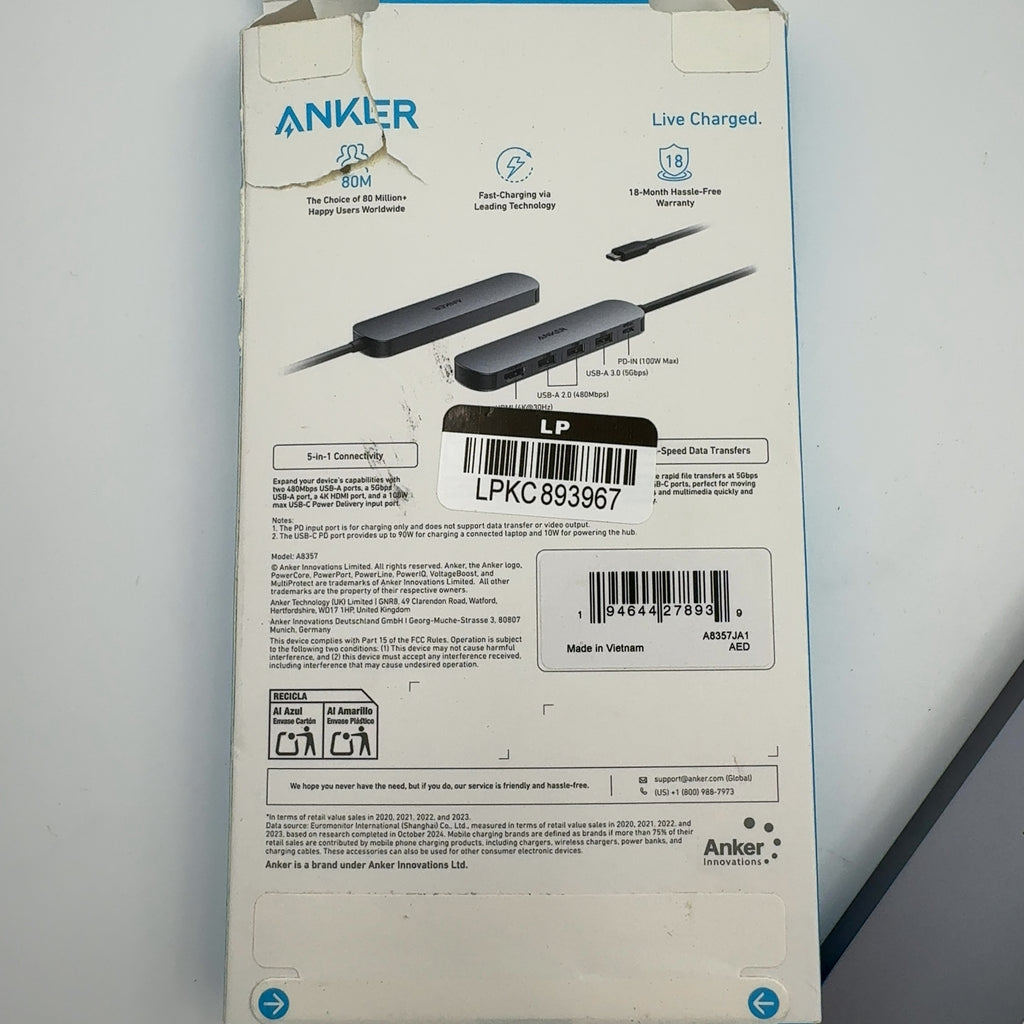 Anker 5 In 1 Hub With Hdmi Docking Station