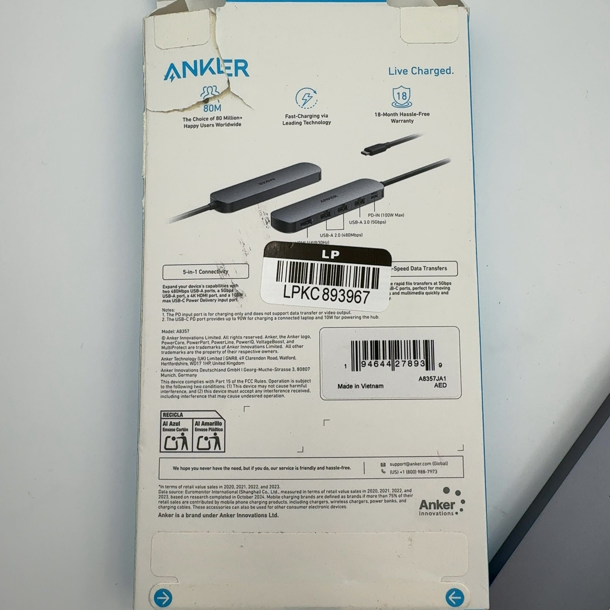 Anker 5 In 1 Hub With Hdmi Docking Station
