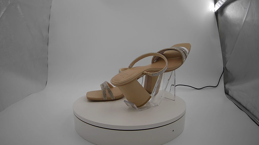 Women's Stacy Mule Heels - A New Day Silver 11: Slip-On Block Heel, Open Toe, Cushioned Insole