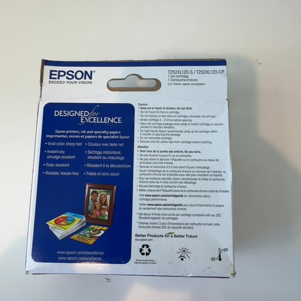 Epson 252Xl Single Ink Cartridge - Black (T252Xl120-Cp)