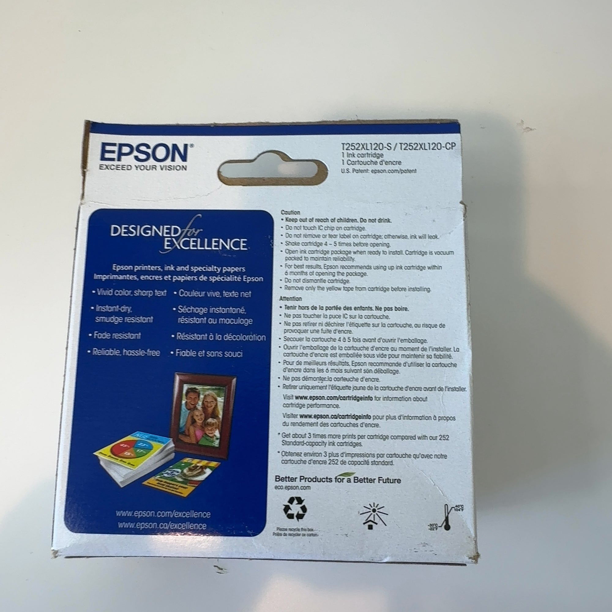 Epson 252Xl Single Ink Cartridge - Black (T252Xl120-Cp)