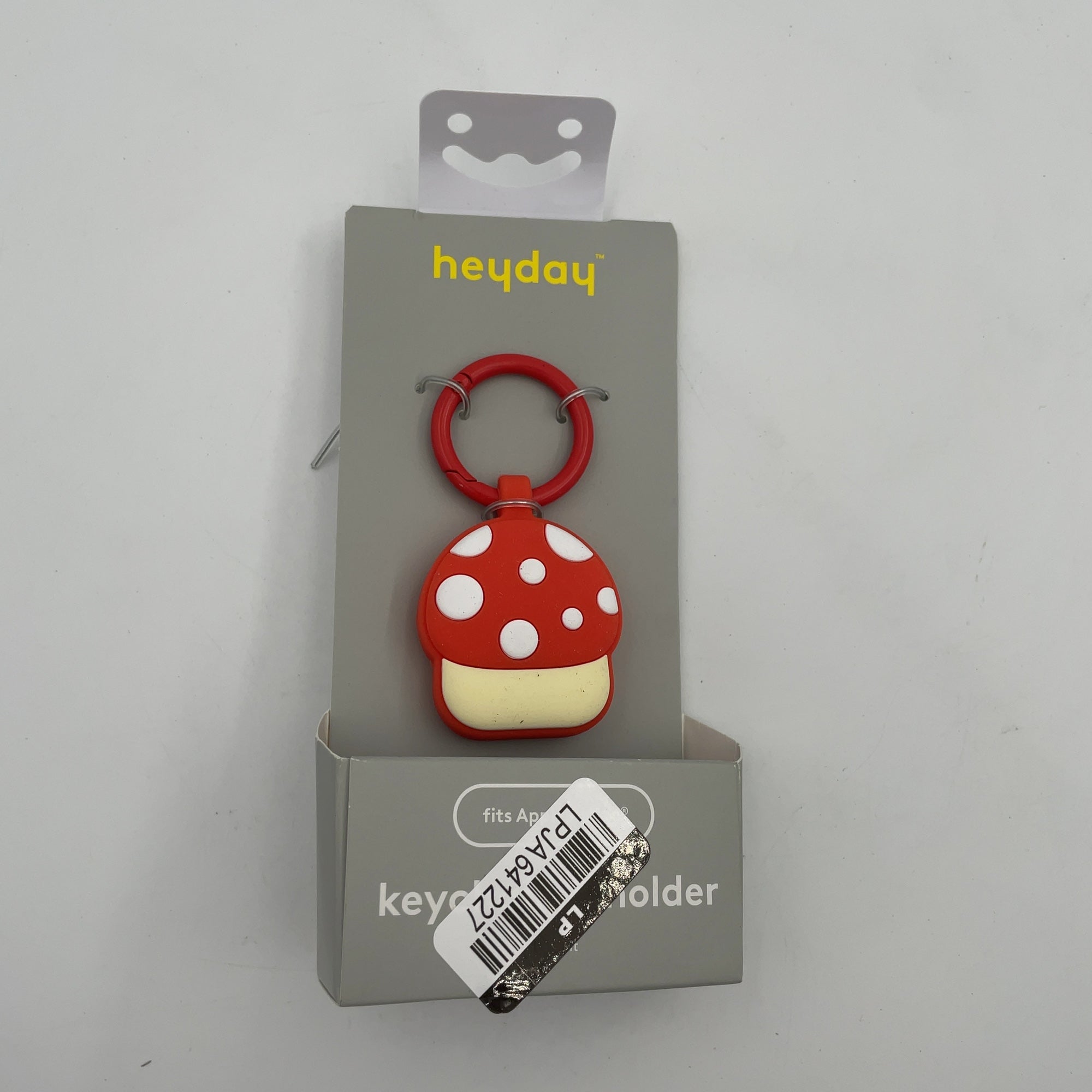 Airtag Keychain - Heyday Mushroom: Silicone Carabiner Accessory Holder