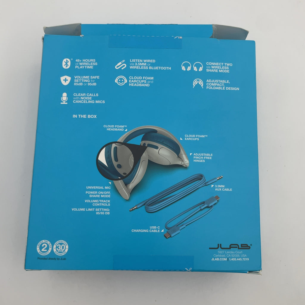 Jlab Jbuddies Pop Bluetooth Wireless Kids' Headphones - Teal: Over-Ear, Built-In Mic, Water-Resistant