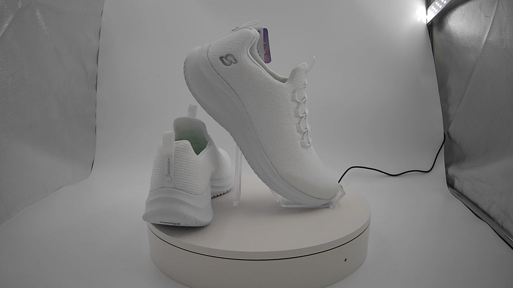 S Sport By Skechers Women's Charlize 2.0 Slip-On Sneakers - White 8.5: Cushioned Insole, Mesh Upper