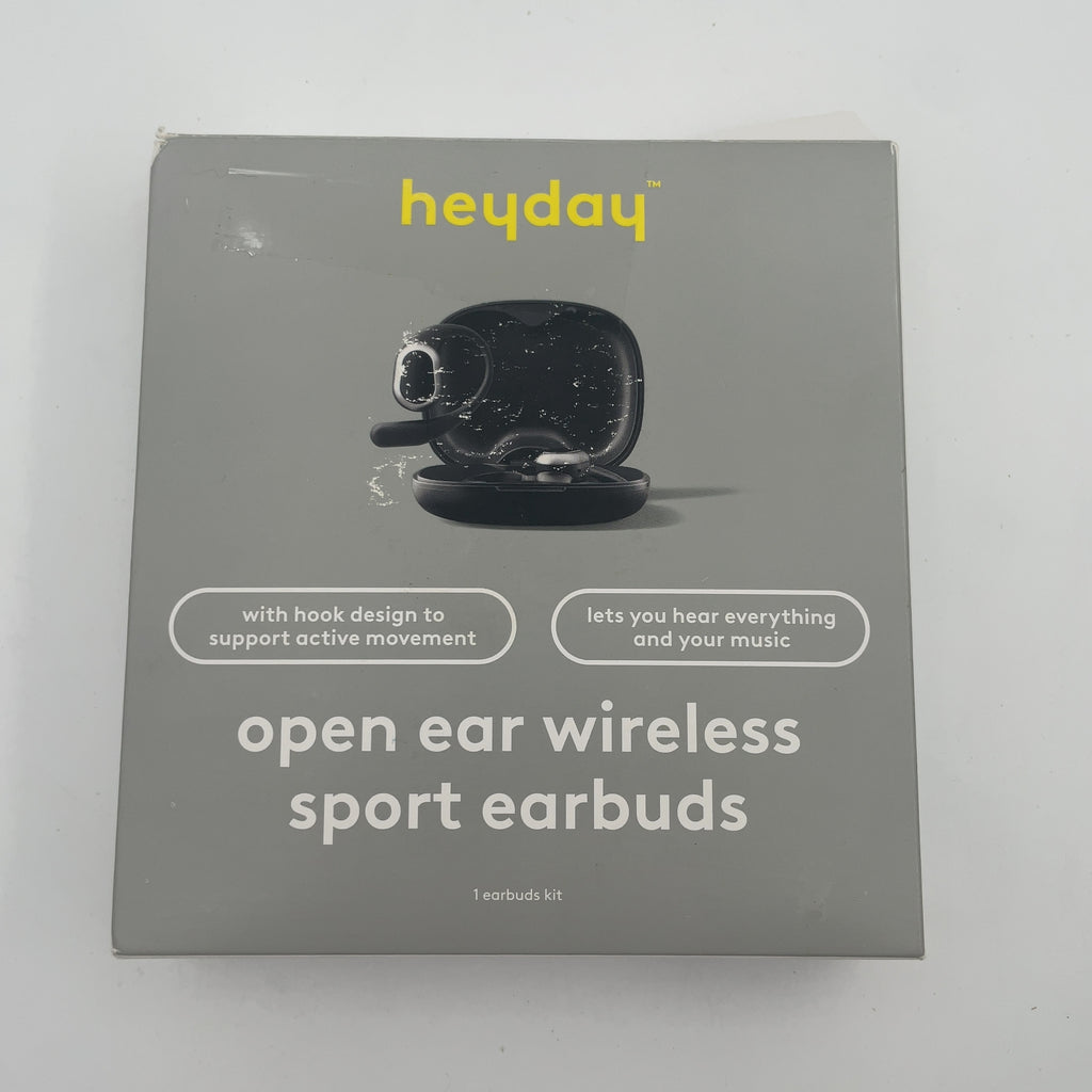 Open Ear Sport True Wireless Headphones - Heyday Black: Built-In Microphone, Water-Resistant