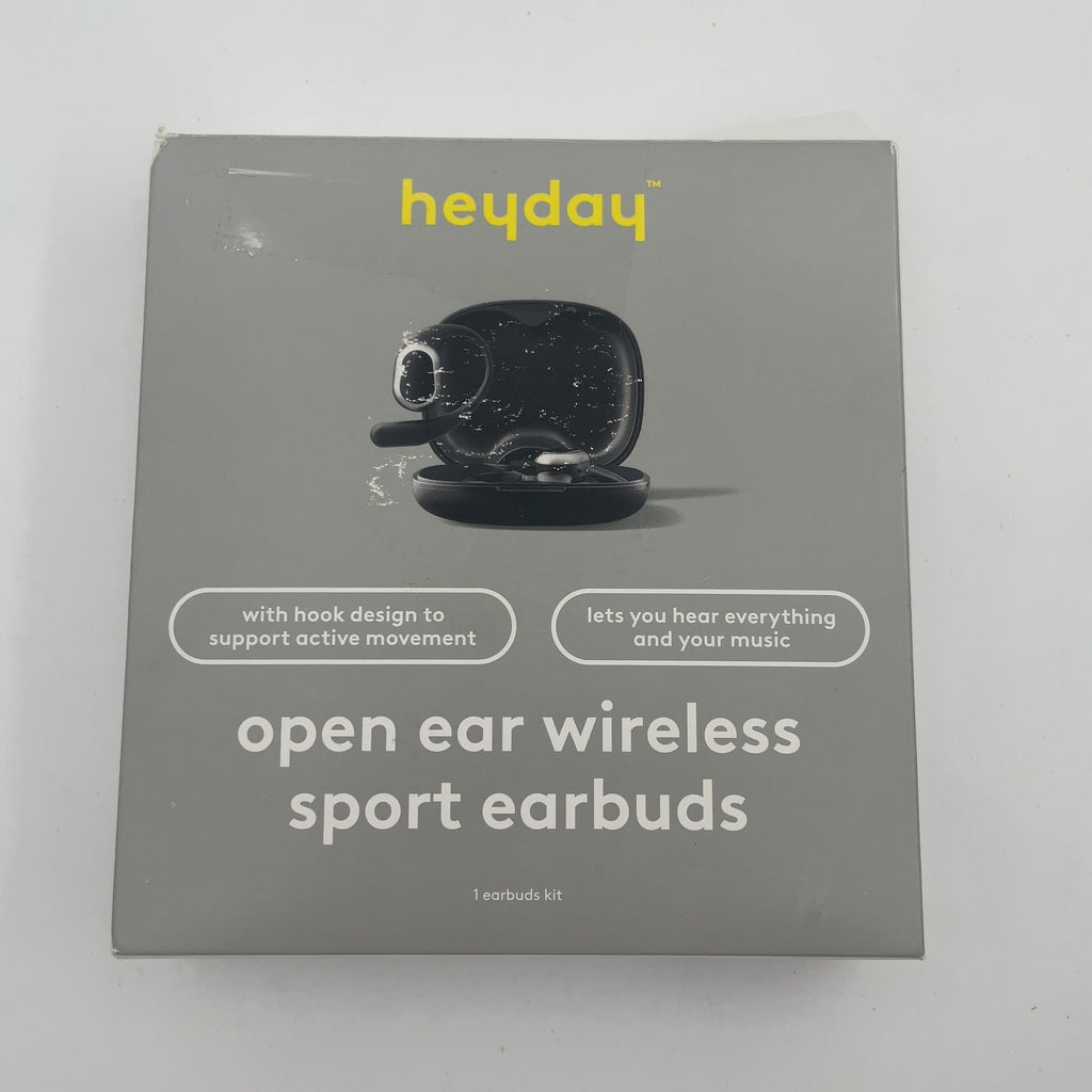 Open Ear Sport True Wireless Headphones - Heyday Black: Built-In Microphone, Water-Resistant