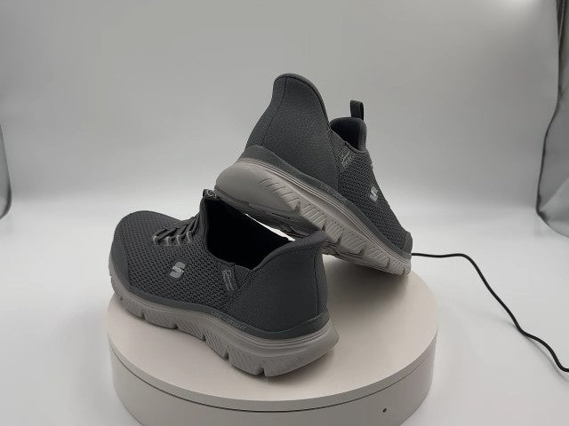 S Sport By Skechers Men's Moralis Step In Elastic Sneakers - Gray 7: Slip-On, Cushioned Insole, Flexible EVA Outsole