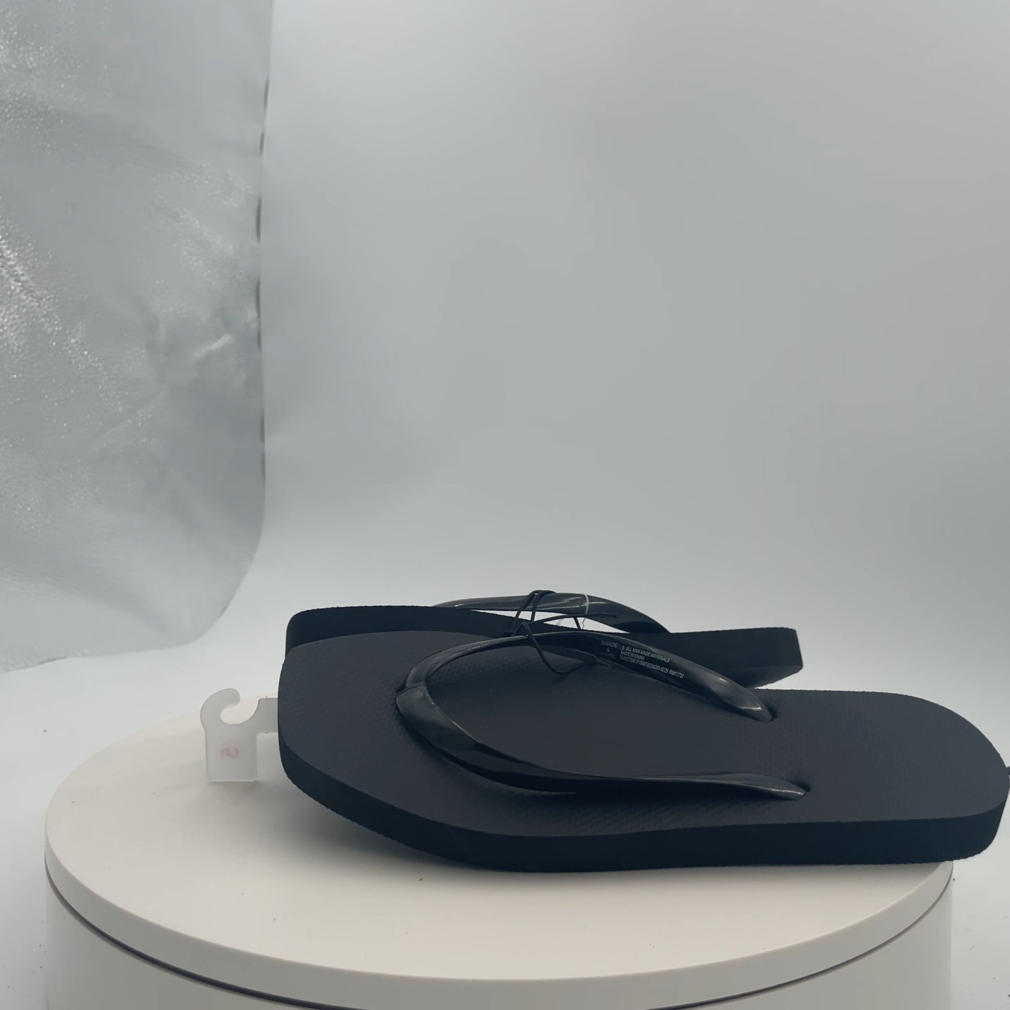 Women's Square Toe Thong Flip Flop Sandals - Shade & Shore Palmer Black 5: Slip-On, Medium Width, Non-Marking Outsole