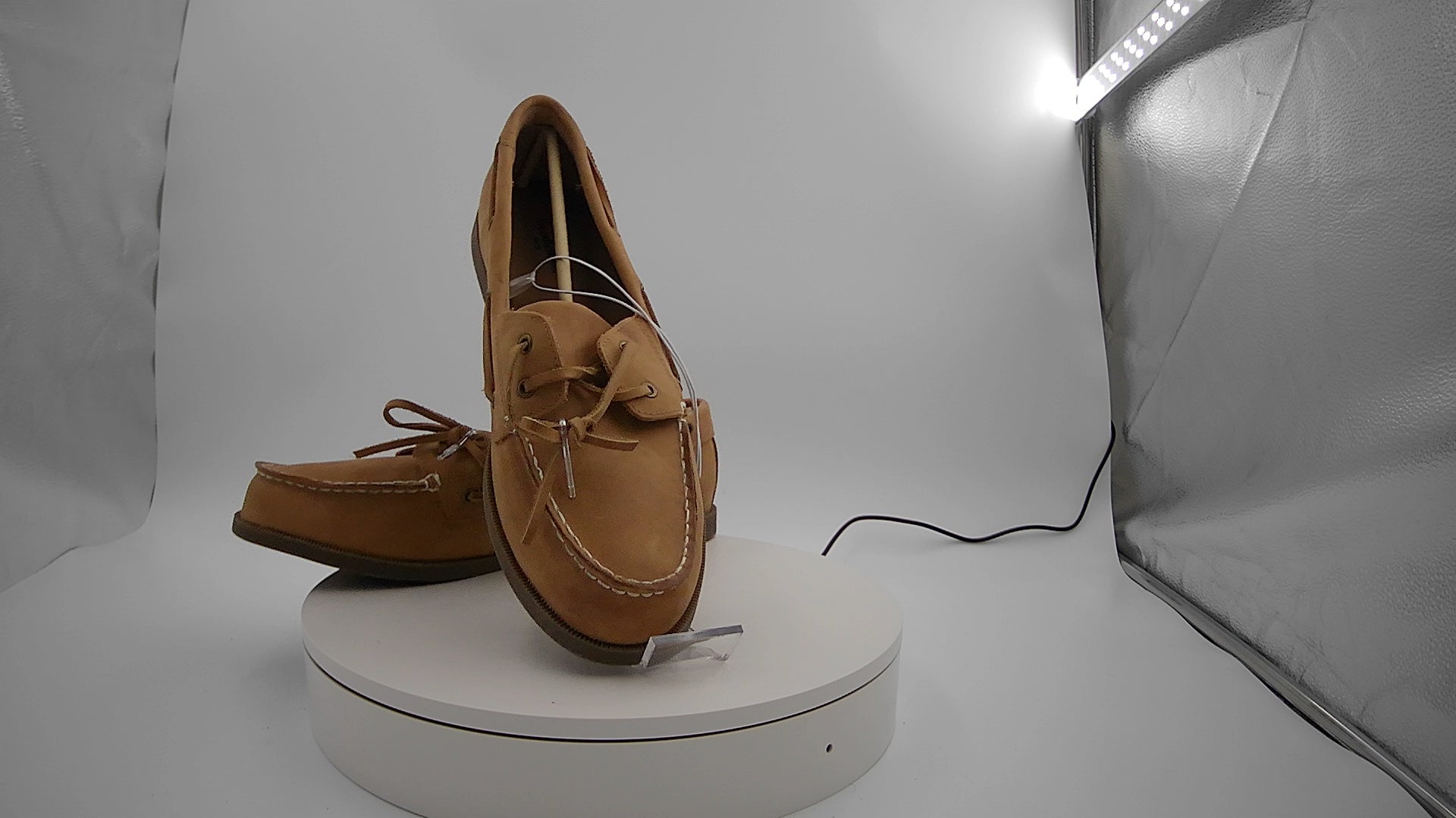 Men's Bennett Genuine Leather Loafers with Memory Foam Insole - Goodfellow & Co Cognac 11.5: Pull-On, Flexible Outsole