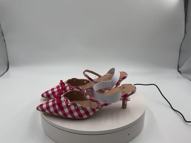 Women's Lysandra Gingham Eyelet Kitten Heels - Wild Fable Red 8: Slip-On, Pointed Toe, Louis Heel