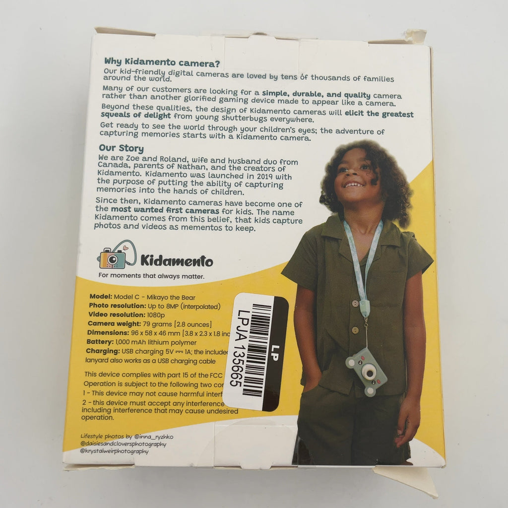 Kidamento Digital Camera For Kids - Mikayo The Bear: 8Mp, Usb-C, 2" Evf, 32Gb Storage