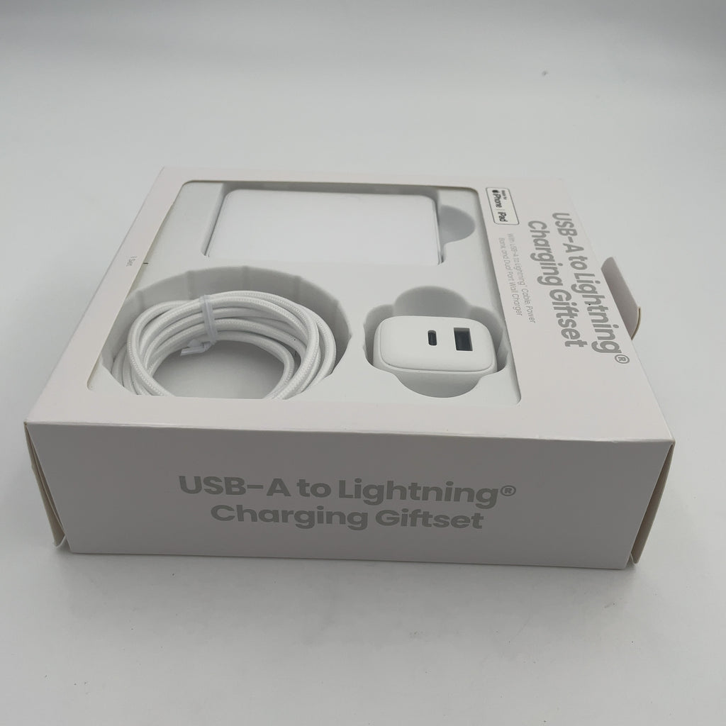 Gems Usb-A To Lightning Charging Gift Set With 5000Mmah Power Bank, Cable, And Wall Charger - White (Please Be Advised That Sets May Be Missing Pieces Or Otherwise Incomplete.)