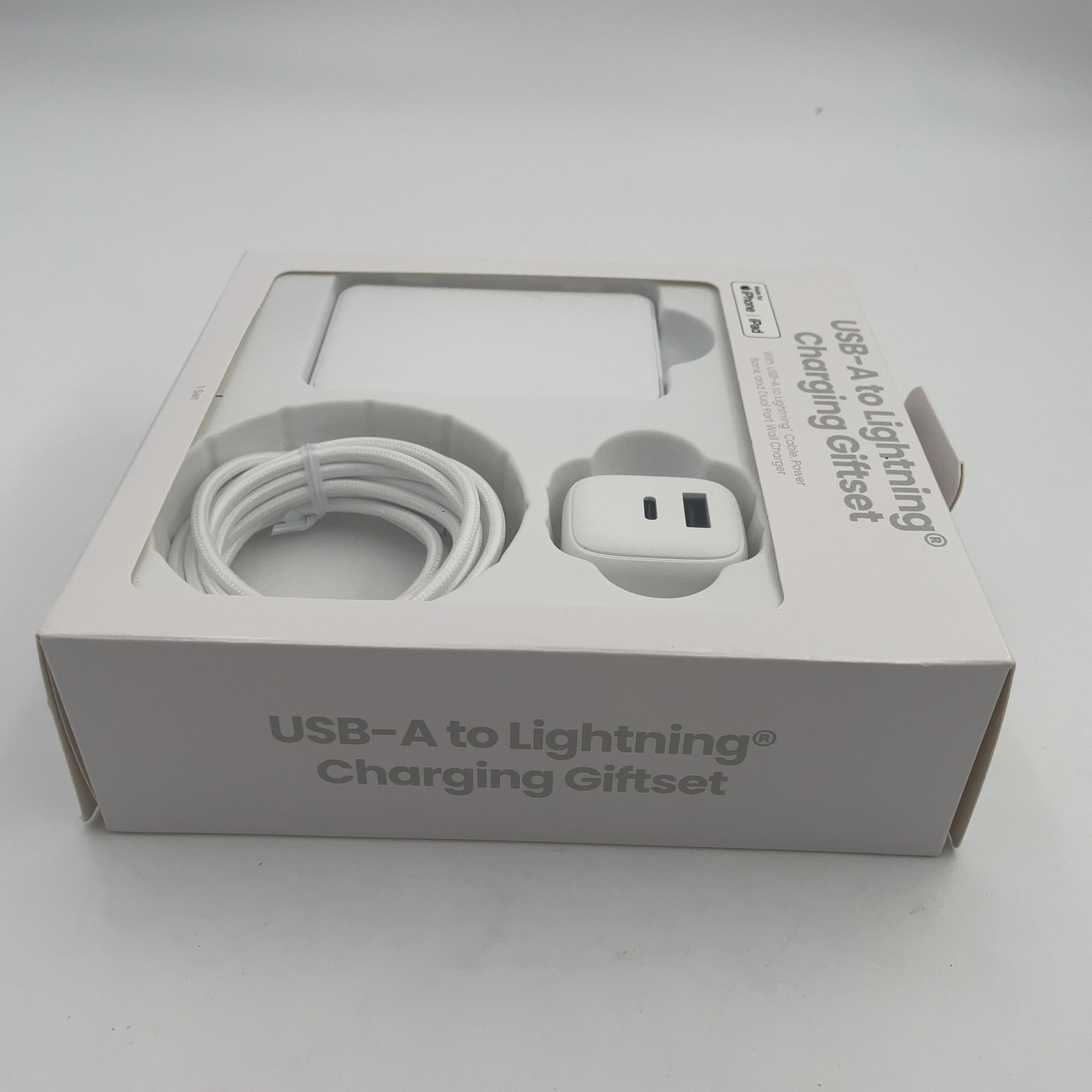 Gems Usb-A To Lightning Charging Gift Set With 5000Mmah Power Bank, Cable, And Wall Charger - White (Please Be Advised That Sets May Be Missing Pieces Or Otherwise Incomplete.)