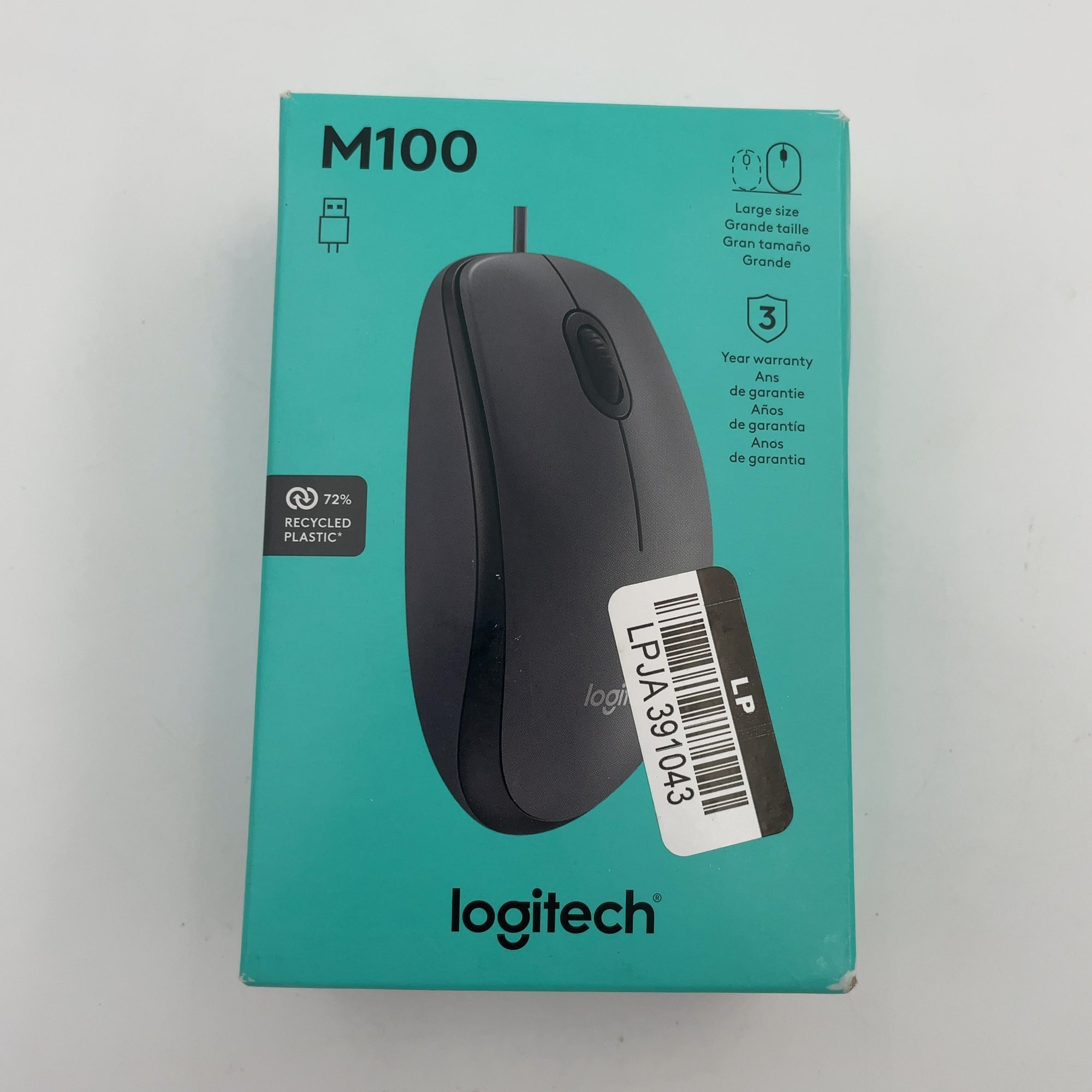 Logitech M100 Wired Mouse - Gray
