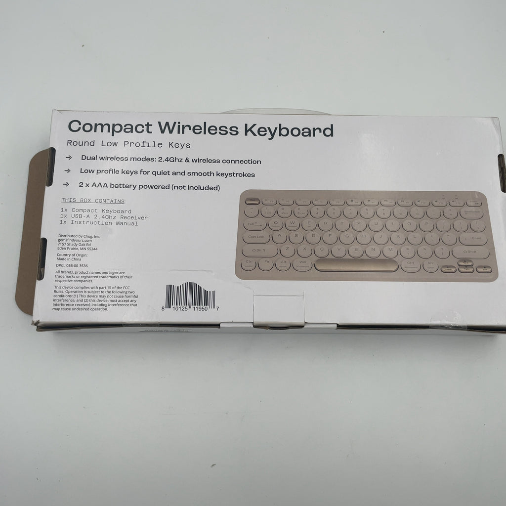 North Compact Round Key Wireless Keyboard - Beige
