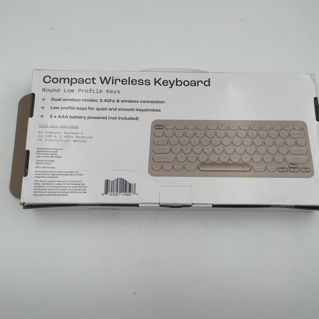 North Compact Round Key Wireless Keyboard - Beige