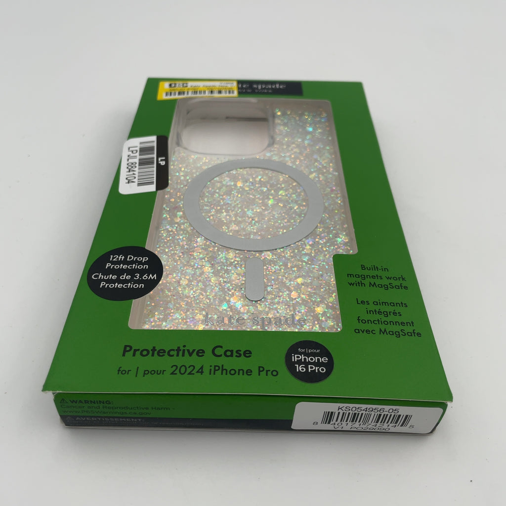 Kate Spade New York Iphone 16 Pro Protective Case With Magsafe - Chunky Glitter: Tpu Abstract Pattern