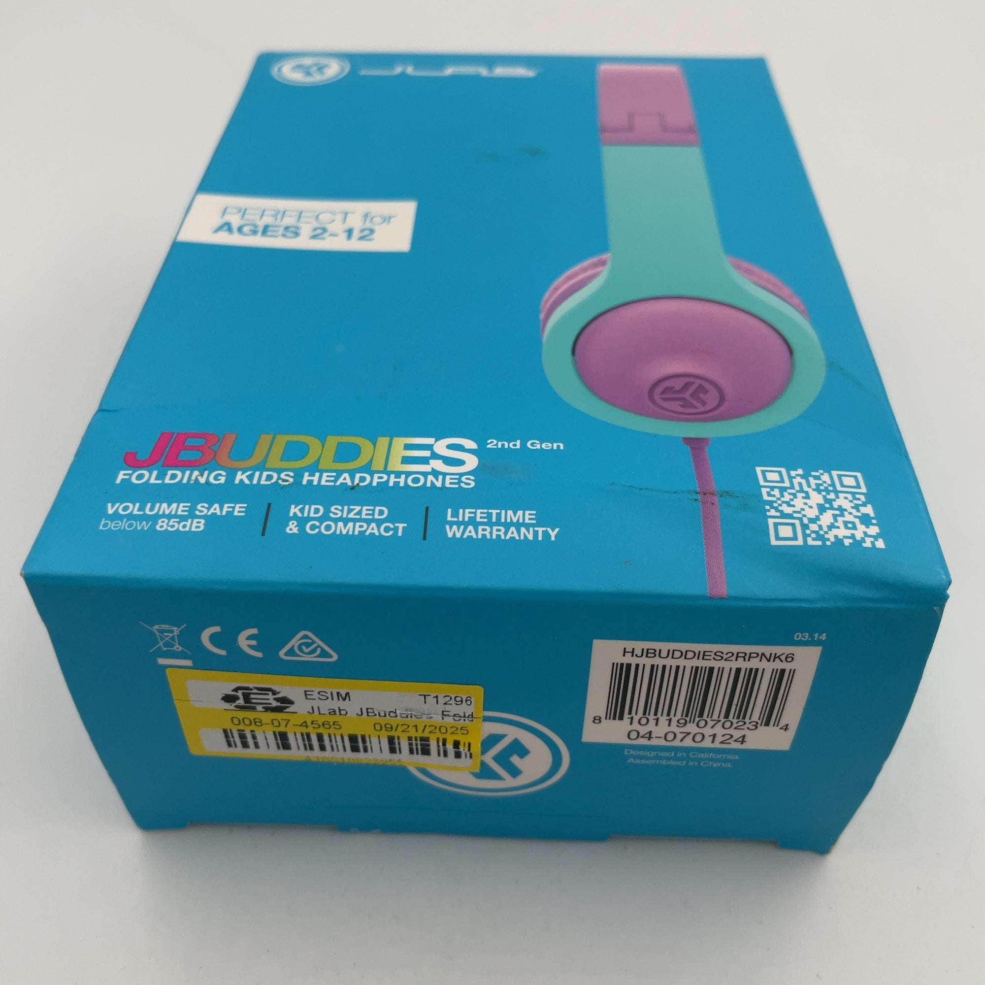 Jlab Jbuddies Folding Gen 2 Kids Headphones - Purple/Teal: Wired On-Ear With 3.5Mm Jack