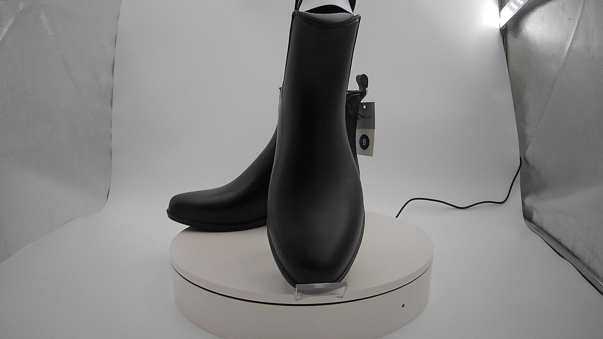 Women's Chelsea Rain Boots - A New Day Black 9: Waterproof Ankle Block Heel, Pull-On Style
