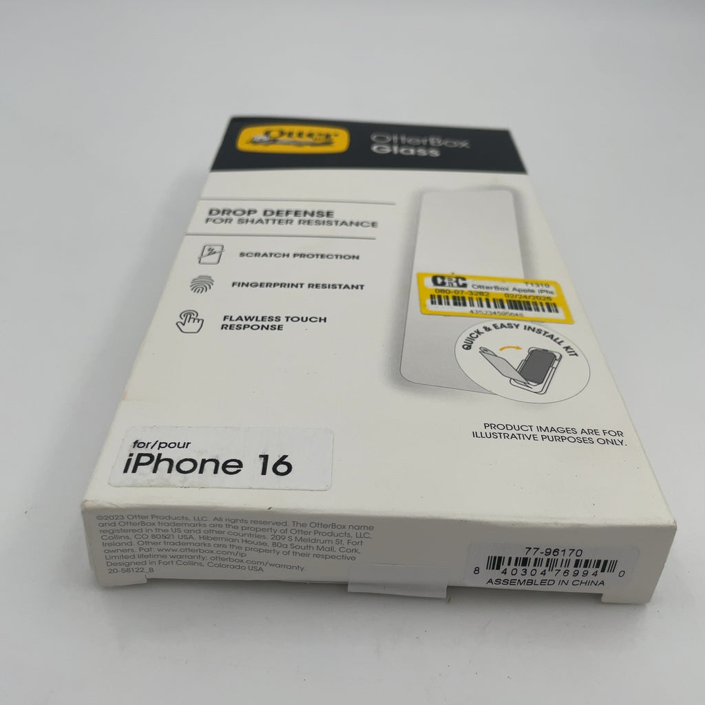 Otterbox Apple Iphone 16 Glass Series Screen Protector - Clear: Compatible With Iphone 15 & 16, Plastic Material