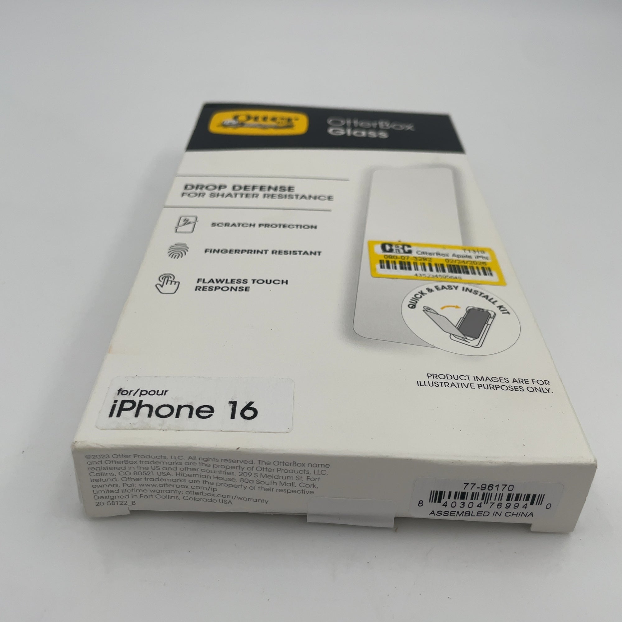 Otterbox Apple Iphone 16 Glass Series Screen Protector - Clear: Compatible With Iphone 15 & 16, Plastic Material