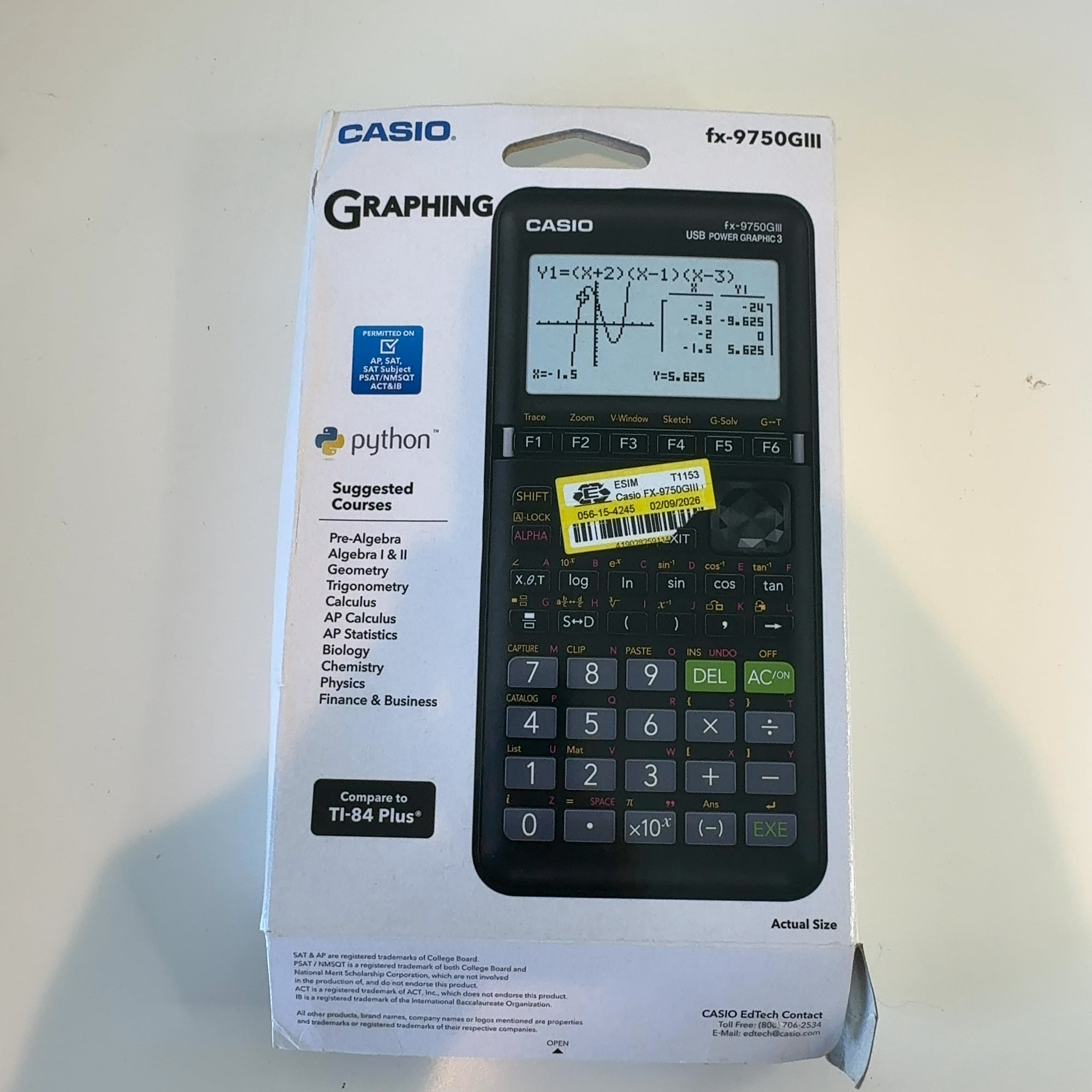 Casio Fx-9750Giii Graphing Calculator - Black: 60Kb Data Storage Capacity