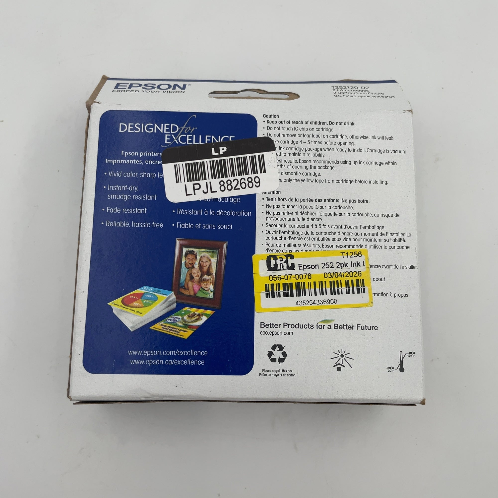 Epson 252 2Pk Ink Cartridges - Black (T252120-D2): Standard Yield Printer Ink (Please Be Advised That Sets May Be Missing Pieces Or Otherwise Incomplete.)