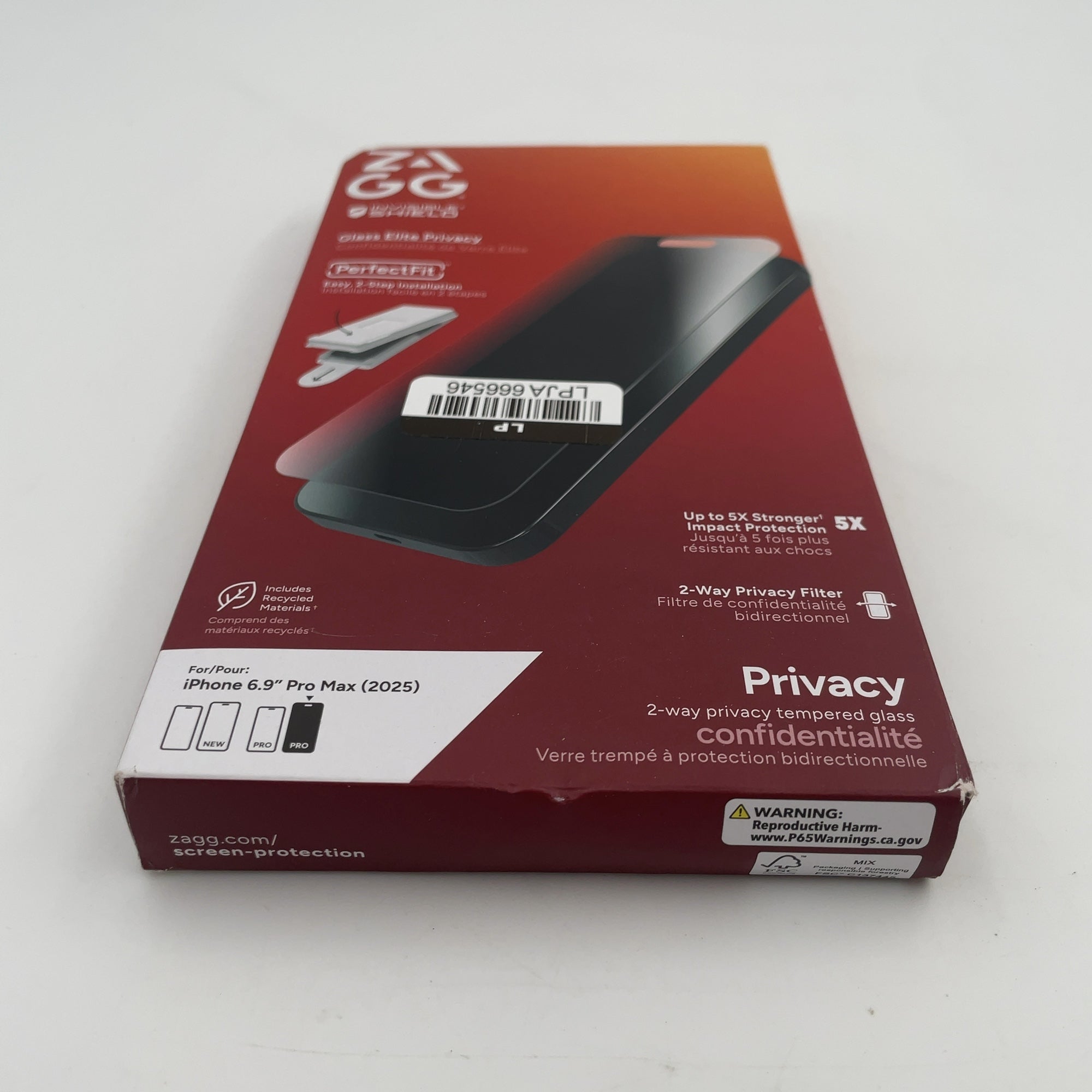Zagg Apple Iphone 17 Pro Max Screen Protector Glass Elite Privacy