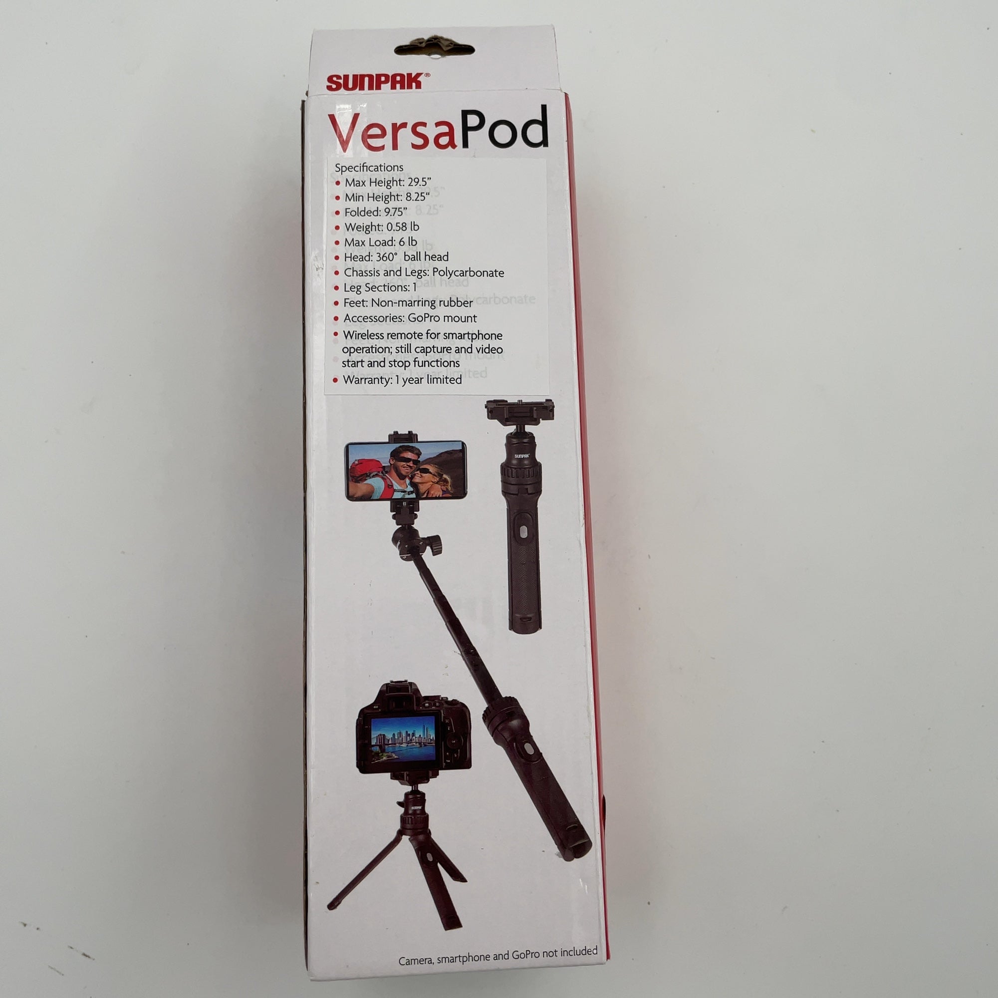 Sunpak Telescoping Flexpod: Ball Head, Universal Mount 1/4"-20 Screw, 8-36 Inch Height