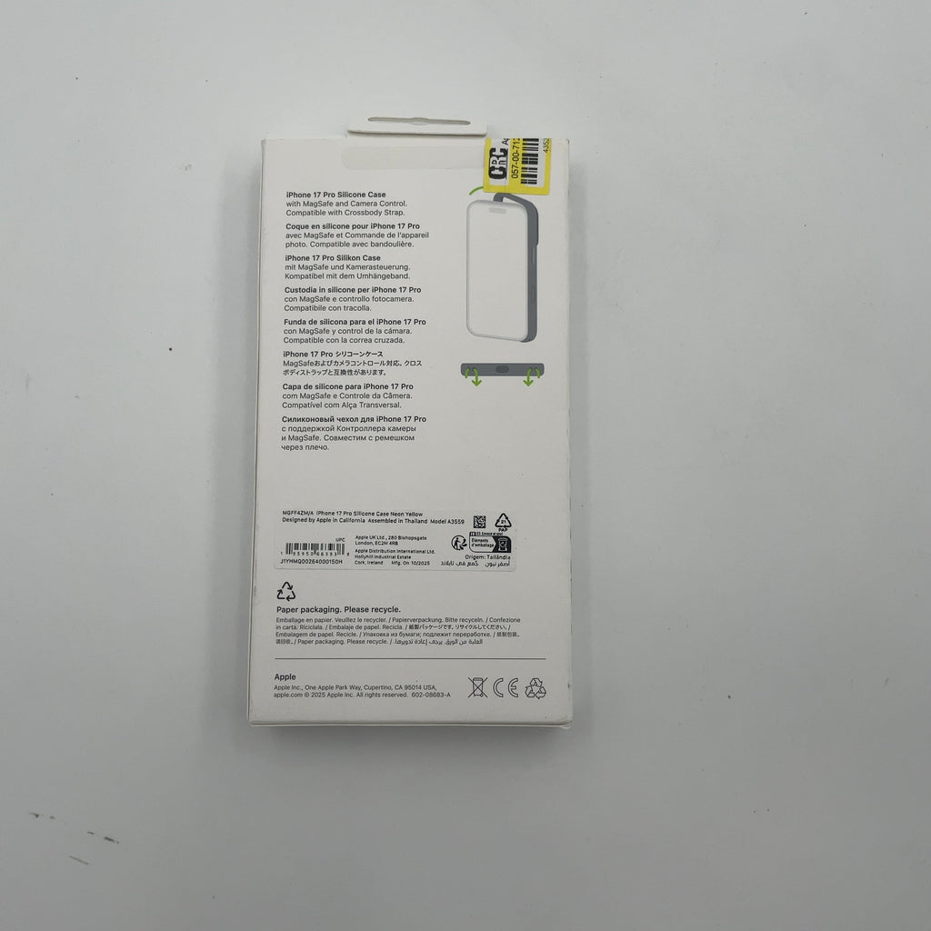 Apple Iphone 17 Pro Silicone Case With Magsafe – Neon Yellow
