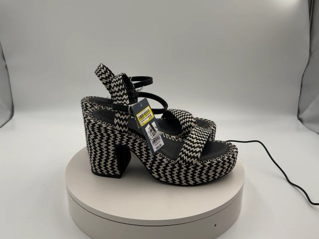 Women's Madeline Woven Platform Sandal Heels with Memory Foam Insole - Universal Thread Black 8.5: Ankle Strap, Block Heel