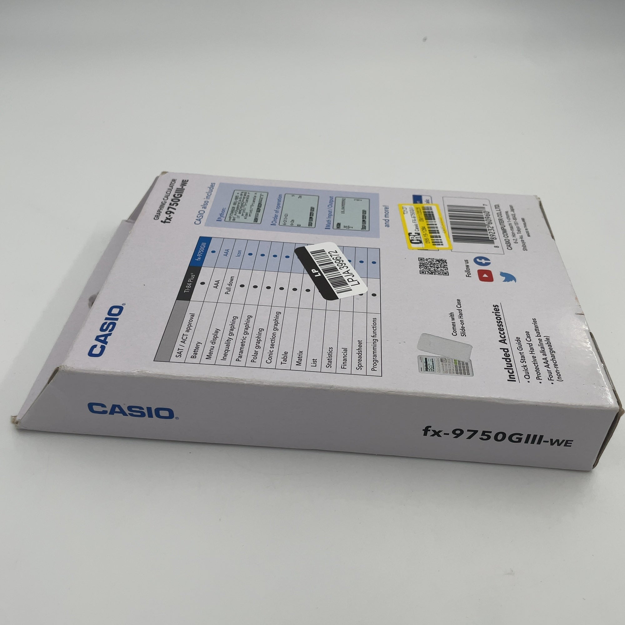 Casio Fx-9750Giii Graphing Calculator - White: Sat & Ap Exam Approved, 60Kb Storage
