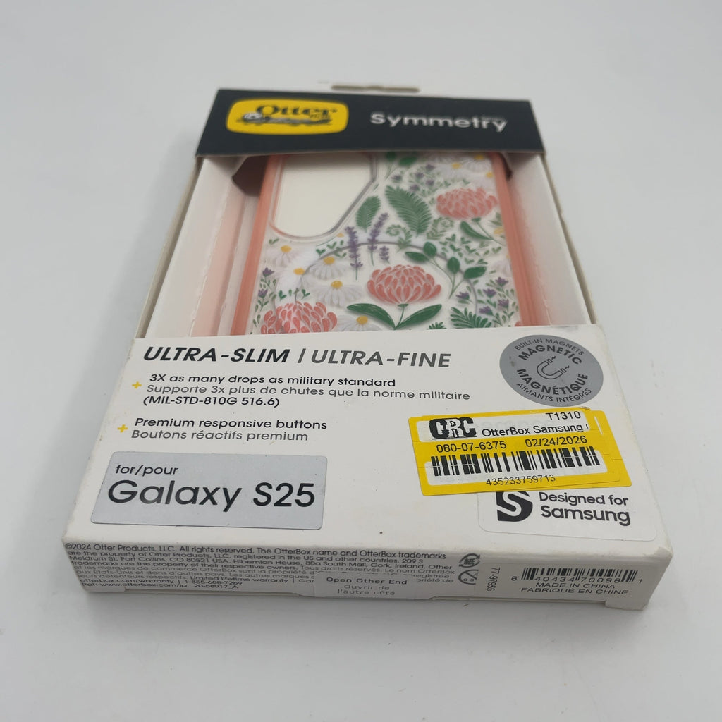 Otterbox Samsung Galaxy S25 Symmetry Series Case With Magnets - Peachy Bloom: Solid Plastic Cell Phone Cover