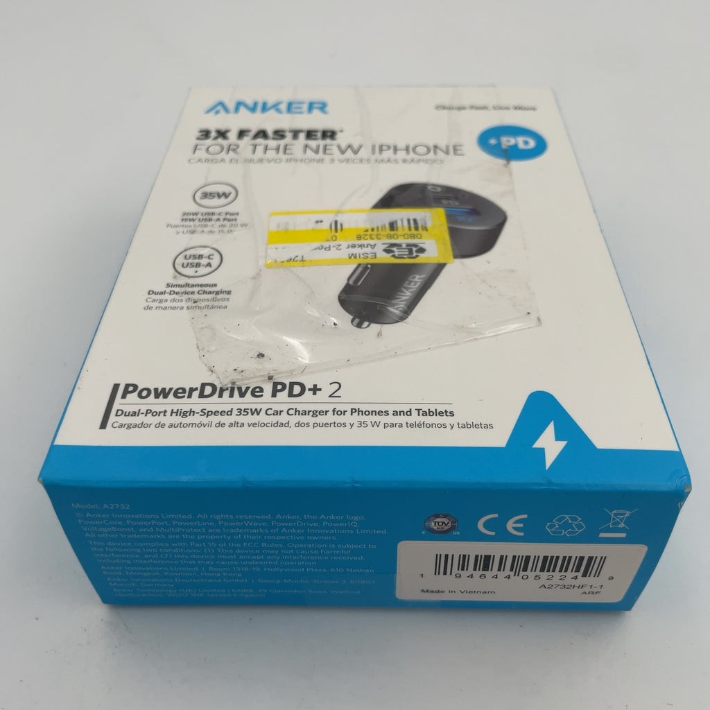 Anker 2-Port 20W Usb-C + 15W Usb-A Power Delivery Car Charger - Black: Quick Charge & Lightweight Design