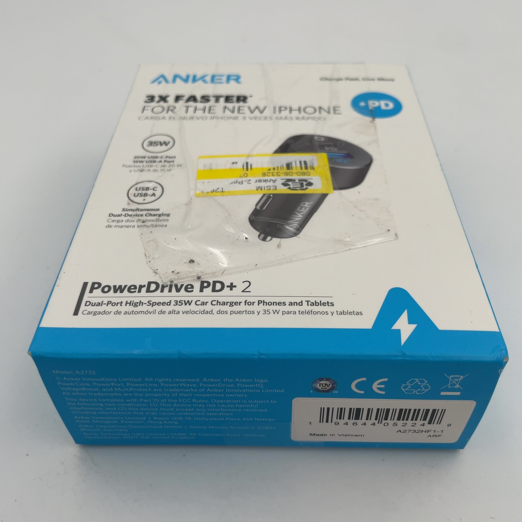 Anker 2-Port 20W Usb-C + 15W Usb-A Power Delivery Car Charger - Black: Quick Charge & Lightweight Design
