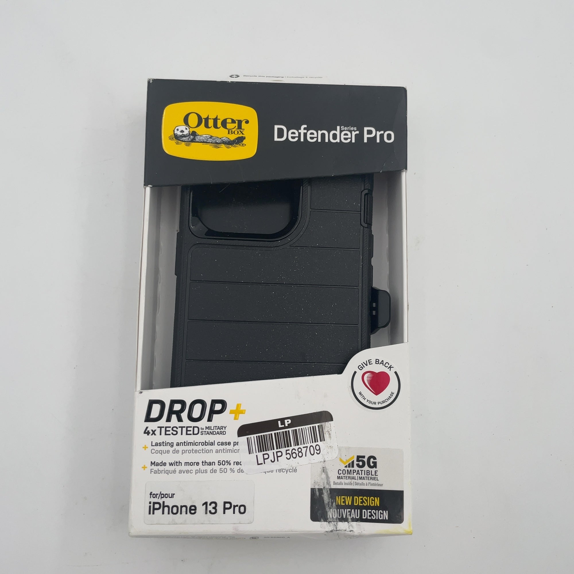 Otterbox Iphone 13 Pro Defender Series Pro Case - Black: Bump-Resistant, Solid Pattern