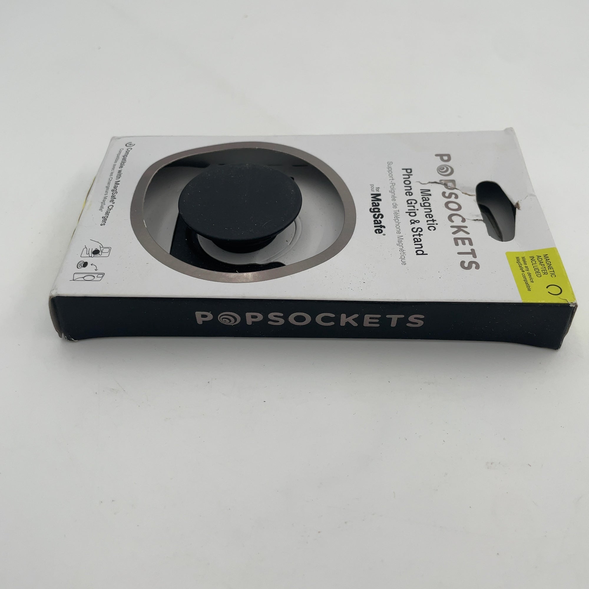 Popsockets Magnetic Phone Grip With Magsafe, Magnetic Adapter Ring Included - Black