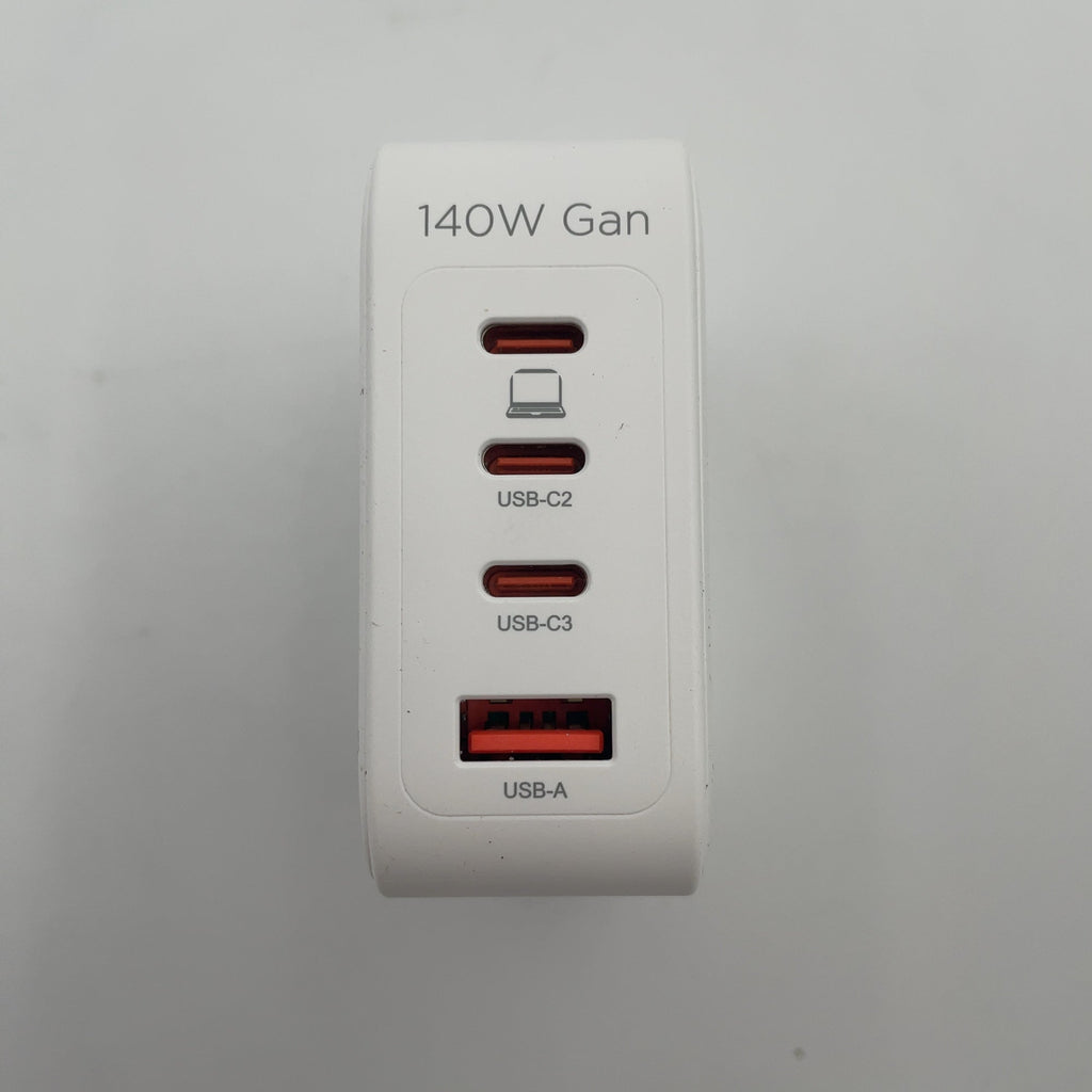 Ihome 140W Gan Charger, 3 Usb-C Power Delivery Ports & 1 Usb-A, 4-Port Compact Wall Charger For Laptop, White