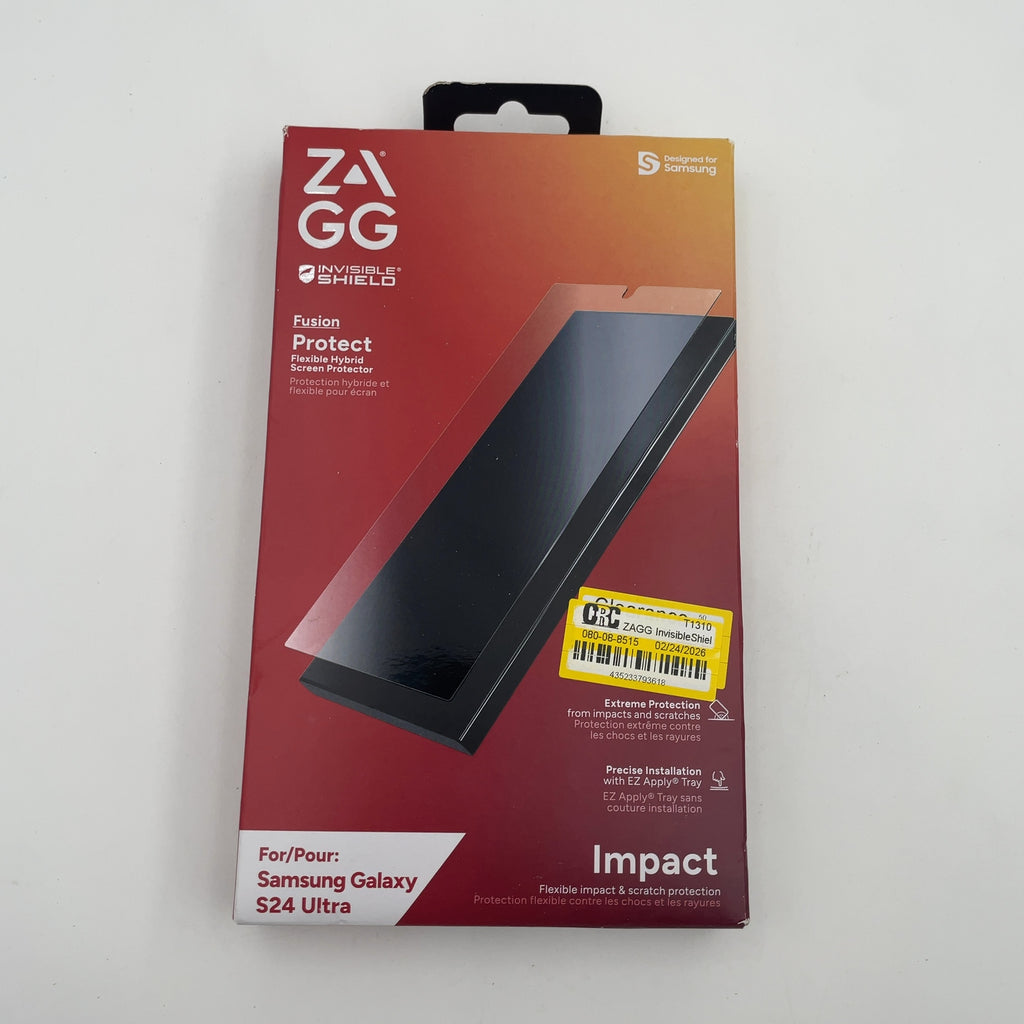 Zagg Invisibleshield Samsung Galaxy S24 Ultra Fusion Screen Protector: Scratch-Resistant, Self-Adhesive Glass