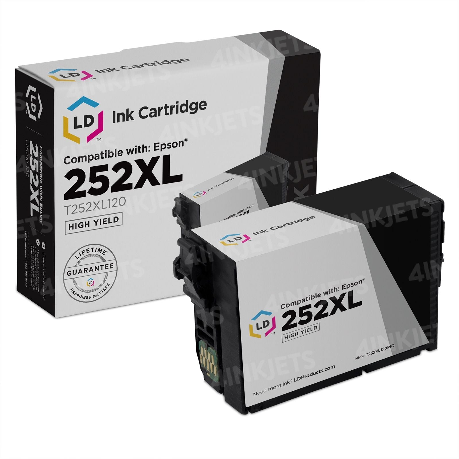 Epson 252Xl Single Ink Cartridge - Black (T252Xl120-Cp)