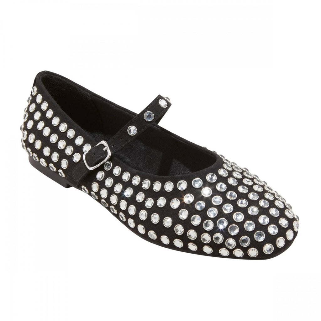 Women's Issa Rhinestone Mary Jane Ballet Flats - A New Day Black 11: Medium Width, Pull-On Style