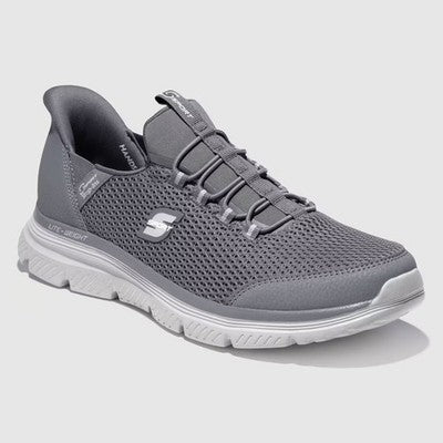 S Sport By Skechers Men's Moralis Step In Elastic Sneakers - Gray 7: Slip-On, Cushioned Insole, Flexible EVA Outsole
