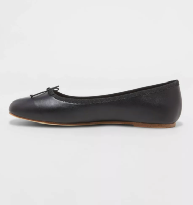 Women's Jackie Ballet Flats With Memory Foam Insole - A New Day Black 10: Cushioned Footbed, Slip On