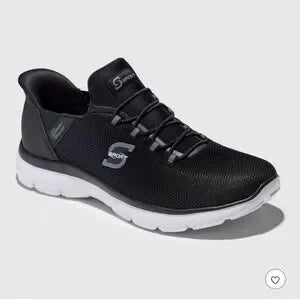 S Sport By Skechers Women's Syrka Step-Ins Sneakers - Black 7.5: Slip-On, Cushioned Insole, Medium Width